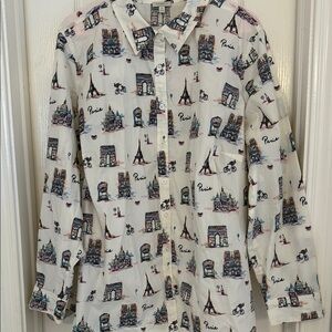 Talbots White Print Shirt size 3X